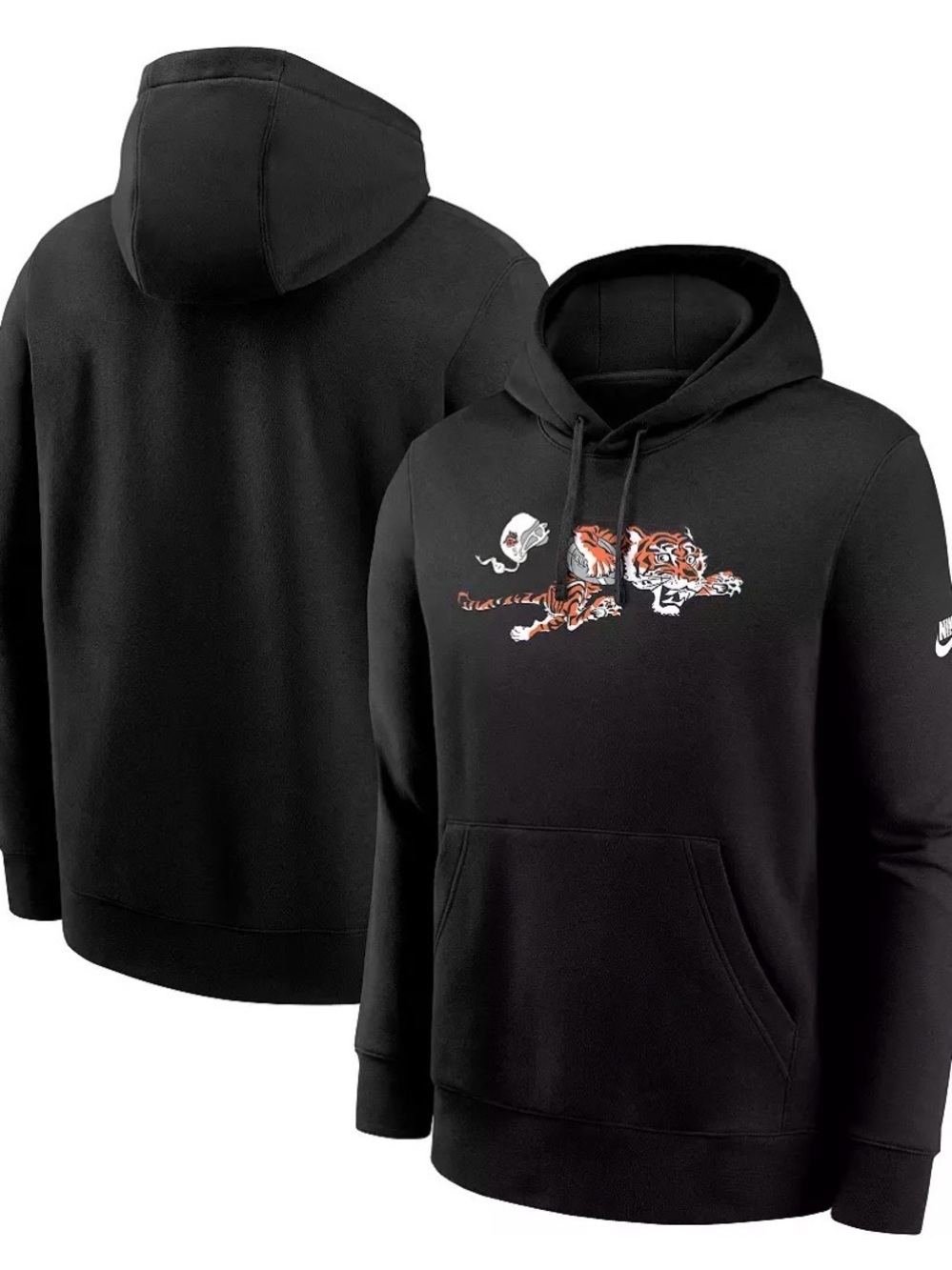 XL Men’s Nike Black Tiger Graphic Hoodie – NWT